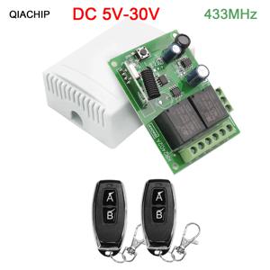 QIACHIP 433MHz 원격 제어 스위치 무선 릴레이 2CH 모듈 RF 송신기 DC 5V 12V 24V 30V 48V 60V 차고 문 조명 램프