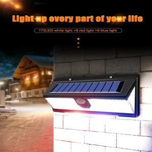 190LED 태양광 LED 조명 야외 정원 장식 벽등 4가지 모드 IP65 방수 태양광 동작 감지 센서 조명 마당 문용