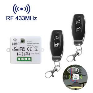 RF433MHz 무선 리모컨 조명 스위치 AC110V 220V 미니 릴레이 수신기 및 LED 전구 제어용 온오프 송신기