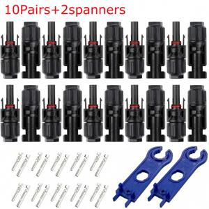 10 쌍 DC 솔라 커넥터 1000V30A 패널 Stecker IP67 방수 커넥터 키트 PV/MC 케이블 2.5/4/6mm2