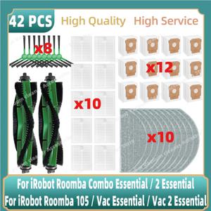 iRobot Roomba 105 콤보, Roomba 콤보 Essential / 2 필수 메인 사이드 브러시 Hepa 필터 걸레 먼지 봉투 부품과 호환 가능