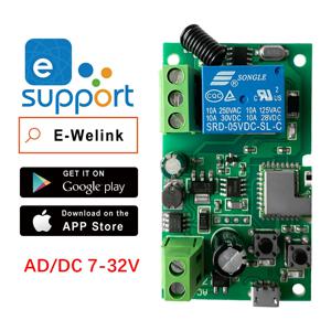 Ewelink WIFI RF 7-32v 차고 문 오프너 모듈 슬라이딩 게이트 컨트롤러 스마트 스위치 Alexa Googole Home