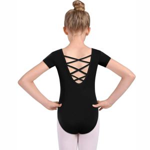 소녀의 발레 댄스 레오타드 유아용 크리스 크로스 백 반소매 레오타드 댄스 연습에 적합