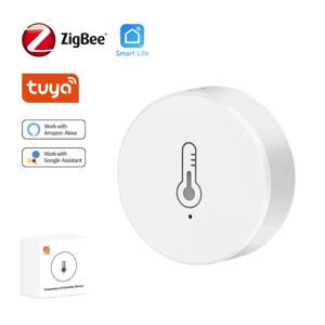 Tuya Zigbee 3.0 온도 및 습도 센서 스마트 라이프 앱으로 원격 모니터 Alexa Google 홈으로 배터리 구동 작업