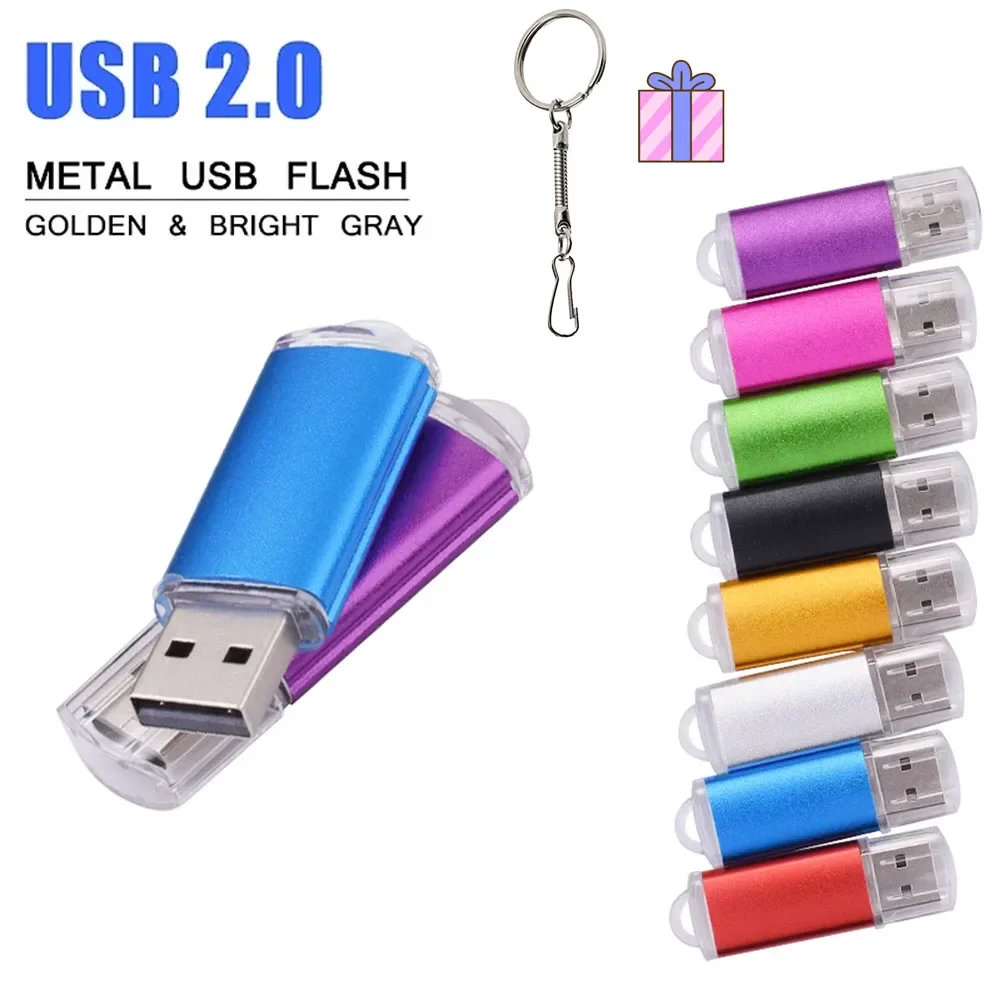 JASTER 100% 실제 용량 USB 플래시 드라이브 128GB 무료 키 체인 메모리 스틱 64GB 미니 금속 펜 드라이브 32GB 16GB 비즈니스 선물