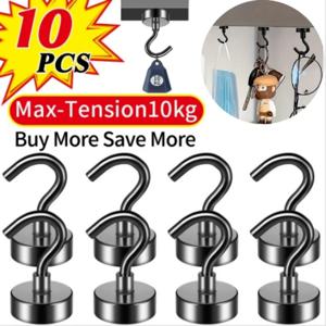 검은색 자석 후크, 25파운드 강력한 헤비 듀티 크루즈 자석 S-후크, 캐빈, 그릴, 주방, 차고, 작업장용