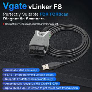 Vgate vLinker FS ELM327 HS/MS-CAN For Ford FORScan ELM 327 OBD 2 OBD2 자동차 진단 스캐너 인터페이스 도구 OBDII For Mazda