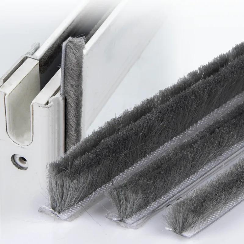 10M 5mm x 8mm 알루미늄 슬라이딩 도어 창 방진 브러시 씰 스트립 Weatherstrip 드래프트 제외 씰 테이프 도어 가스켓