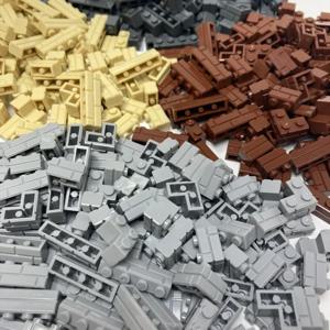 120Pcs 빌딩 블록 시뮬레이션 도시 벽 벽돌 빌딩 블록 모델 빌딩 액세서리 성 건설 어린이 장난감