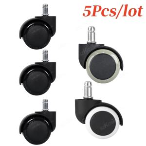 5 Pcs 2 인치 유니버설 음소거 사무실 의자 휠 캐스터 헤비 듀티 회전 캐스터 가구 바퀴 교체 롤러 고무 브레이크 DIY