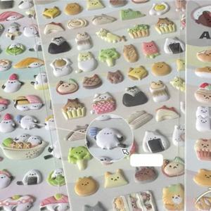어린이용 3D 스테레오 만화 저널 스티커, 스위트 베어 고양이 유령 스크랩북 스티커, DIY 장식 문구 스티커, 학생용품