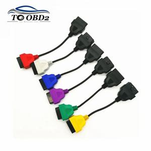 Fiat Alfa Romeo 및 Lancia 용 FiatECUScan 및 Multiecuscan 용 최신 6 색 자동 obd2 커넥터 진단 어댑터 케이블