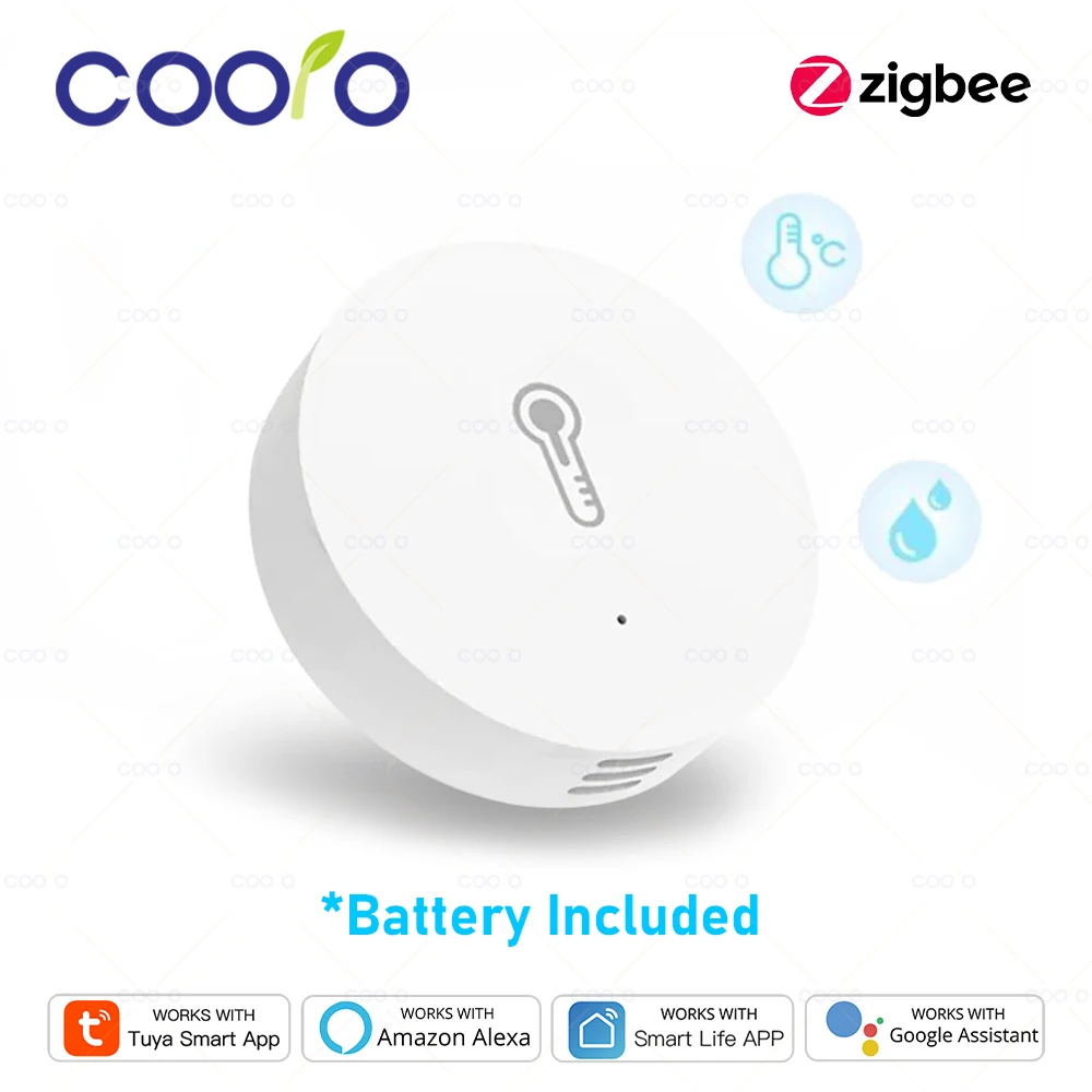 Tuya Zigbee 3.0 온도 및 습도 센서 스마트 라이프 앱으로 원격 모니터 배터리 구동 Alexa Google 홈과 함께 작동