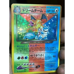 DIY 수제 1996 초판 포켓몬 3-in-one Fire Dragon 컬렉션 카드 PTCG 게임 애니메이션 플래시 카드 게임 장난감 선물