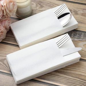 50 Pcs 40x40cm 일회용 칼 포크 패드 냅킨 흰색 두꺼운 종이 버진 목재 펄프 욕실 게스트 핸드 타올 테이블