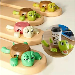 1pc 3D 인쇄 공황 거북이 코스터 홈/사무실 장식 커피 티 컵 매트 절연 패드 머그 홀더 재미 있은 표현