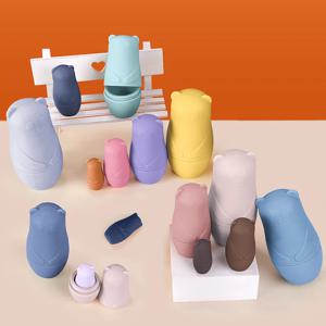 실리콘 Matryoshka 스태킹 장난감 러시아 중첩 인형 어린이를위한 아기 실리콘 스태킹 블록 인형 인형 장난감 인터랙트