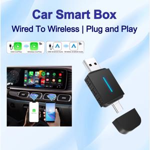 새로운 무선 Carplay 어댑터 안드로이드 자동 2in1 스마트 미니 박스 WIFI BT 자동 연결 Toyota FORD Volvo Benz MG Kia MAZDA