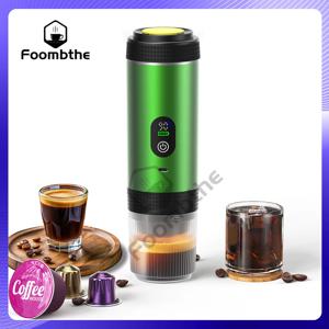 Foombthe 무선 전기 휴대용 에스프레소 커피 머신 (디지털 디스플레이, 가열 기능, 80ml 물탱크, 20Bar 3-in-1 캡슐 커피 메이커, 차량 및 가정용 캠핑용 커피 메이커)
