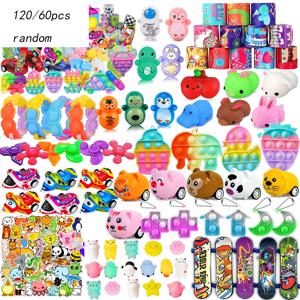 120/60PCS 어린이를위한 파티 호의 팝 피젯 장난감, 교실 용 보물 상자, 피냐타 필러, Goodie Bag Stuffers