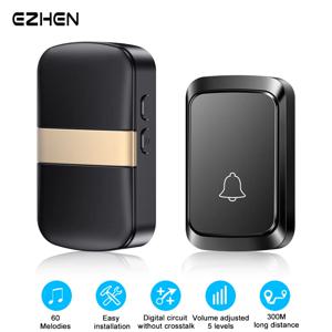 무선 스마트 초인종 홈 환영 도어 벨 300M/984 FT 원격 60 노래 소켓 필요 없음 무선 초인종 배터리 유형