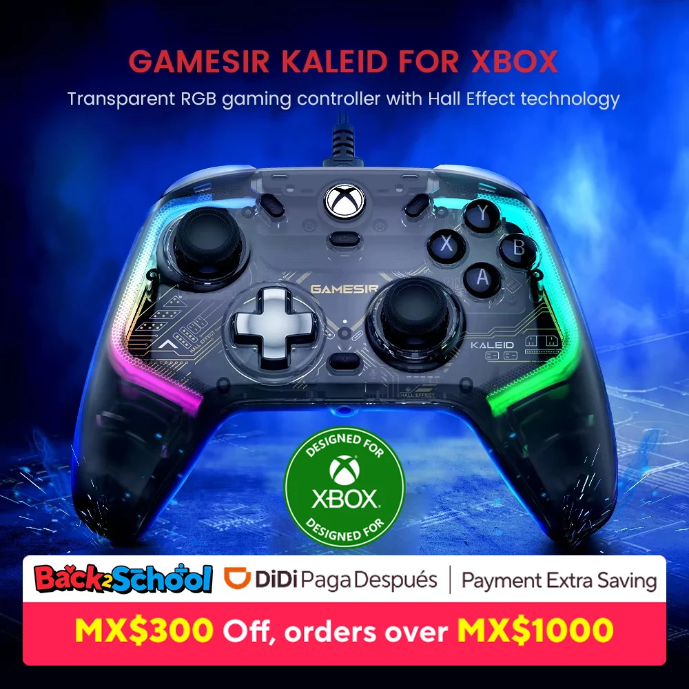 오리지널 게임서 칼레이드 플럭스 - Xbox 컨트롤러 유선 게임패드 (Xbox 시리즈 X, Xbox 시리즈 S, Xbox One 게임 콘솔 호환, 홀 이펙트)