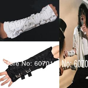 모방자 마이클 잭슨 의상 Armbrace Stuff BAD Jam 블랙 화이트 코튼 장갑