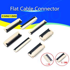 10pcs 0.5mm/1mm 피치 클램 쉘 소켓 FPC FFC 플랫 케이블 커넥터 4P 5P 6P 8P 10P 12P 14P 16P 20P 22P 24P 30P 34P