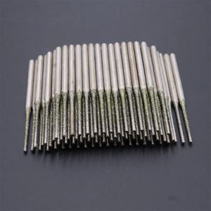 100pcs Ultralong 다이아몬드 그라인딩 비트 생크 2.3mm 드릴링 홀 비트 소형 드릴 0.8mm-2.5mm 스톤 옥 드릴링 비트 드릴