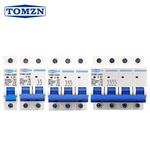 TOMZN AC MCB TOB1-63H C 곡선 230/400V~ 50HZ/60HZ 미니 회로 차단기 1P 2P 3P 4P 3A 6A 10A 16A 20A 25A 32A 40A 50A 63A