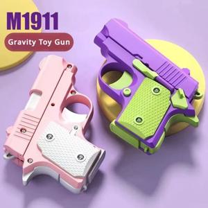 3D 인쇄 미니 M1911 모델 장난감 총 감압 중력 당근 총 성인 Fidget 장난감 아이 스트레스 릴리프 장난감 크리스마스 선물
