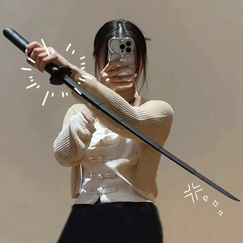 3D 인쇄 중력 스트레이트 아웃 텔레스코픽 사무라이 스트레스 릴리프 장난감 Stretchable Cos 소품 크리 에이 티브 접이식 Katana 재미 있은 선물