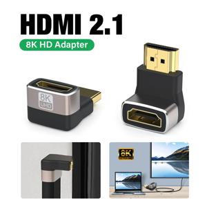HDMI 어댑터 90도 직각 HDTV 2.1 8K@60Hz 남성-여성 케이블 변환기 노트북 Prjecto 용 HDMI 확장 커넥터