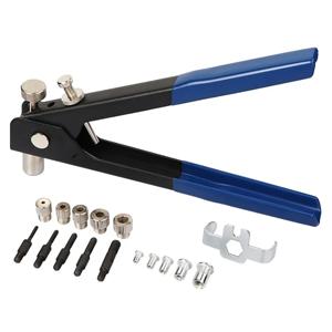 150PCS 스테인레스 스틸 리벳 너트 키트 M3 M4 M5 M6 M8 리벳 너트 건 및 5PCS 플랫 헤드 나사 압착 플라이어 수리 도구