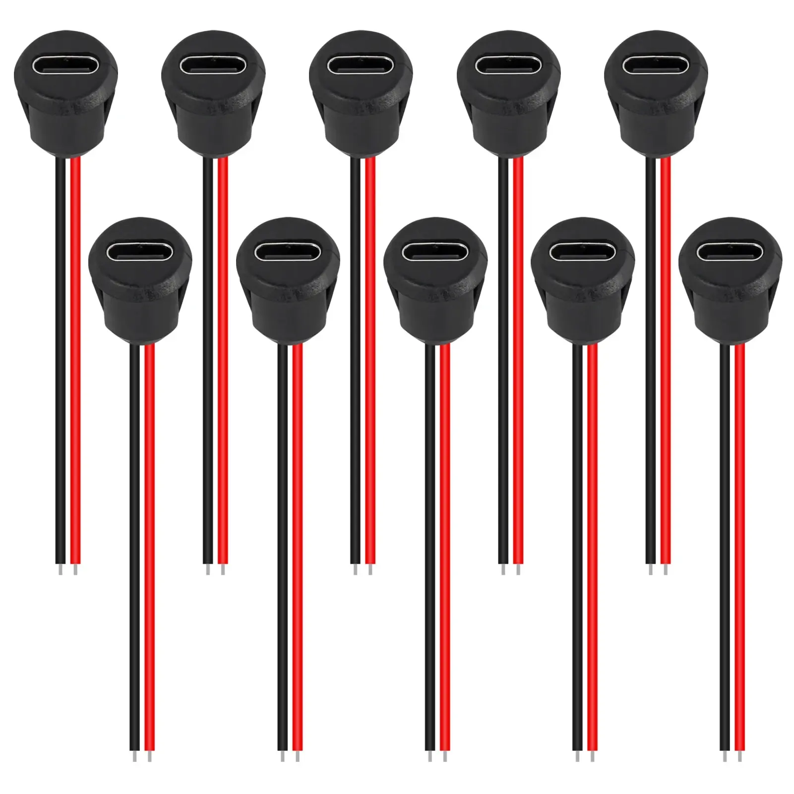5pcs Type-C 여성 2Pin USB 커넥터 Type-C 여성 소켓으로 방수 고속 충전 잭 충전 포트 USB-C 충전기 플러그