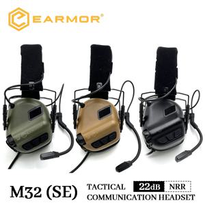 원래 EARMOR 전술 전자 슈팅 귀마개 M32 야외 스포츠 사냥을위한 소음 방지 헤드셋 사운드 증폭