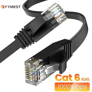 Cat 6 이더넷 케이블 1000M 네트워크, 슬림형 긴 플랫 인터넷 LAN 패치 코드, 라우터용 Cat6 솔리드 고속 비바람에 견디는 케이블