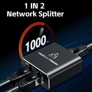 네트워크 스플리터 1000Mbps 허브 1대2 RJ45 어댑터 기가비트 컨버터 인터넷 이더넷 8P8C 셋톱박스 확장 플러그 연장기