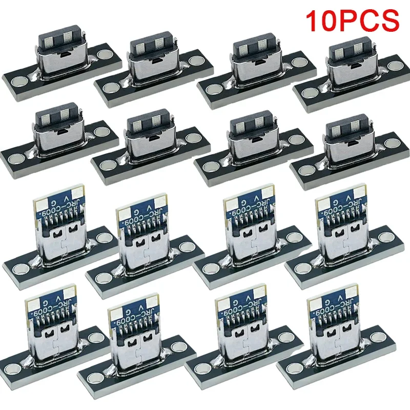 10개 USB 3.1 타입 C 소켓 (나사 마운팅 플레이트 포함) 2핀, 4핀 암 커넥터 잭 충전 포트 정방향 및 역방향