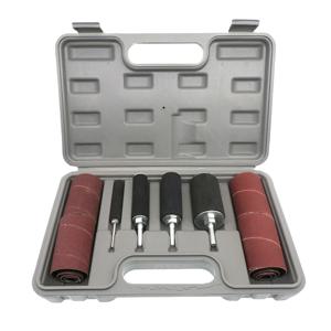 20pcs 스핀들 샌더 드럼 키트 샌딩 벨트 고무 맨드릴 스핀들 + 케이스가있는 샌딩 슬리브, 목공 드릴 로타리 도구 용