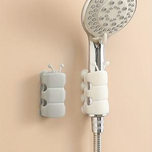 2Pcs 흡입 컵 브래킷 이동식 실리콘 샤워 헤드 홀더 벽 마운트 Hower 헤드 스토리지 선반 랙 욕실 용품