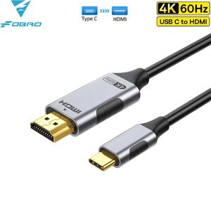 유형 C-HDMI 어댑터 케이블 MacBook Air iPad 용 HDMI 케이블에 4K 60Hz USB C Huawei Samsung Phone USB C-HDMI 디스플레이 케이블
