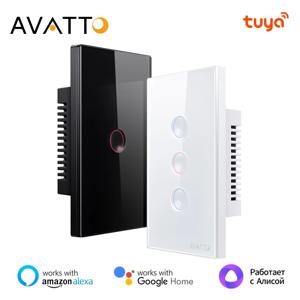 AVATTO Tuya WiFi 스마트 라이트 스위치, 1/2/3/4 갱 터치 그루브 버튼 스위치 무선 원격은 Alexa,Google 홈과 함께 작동합니다.
