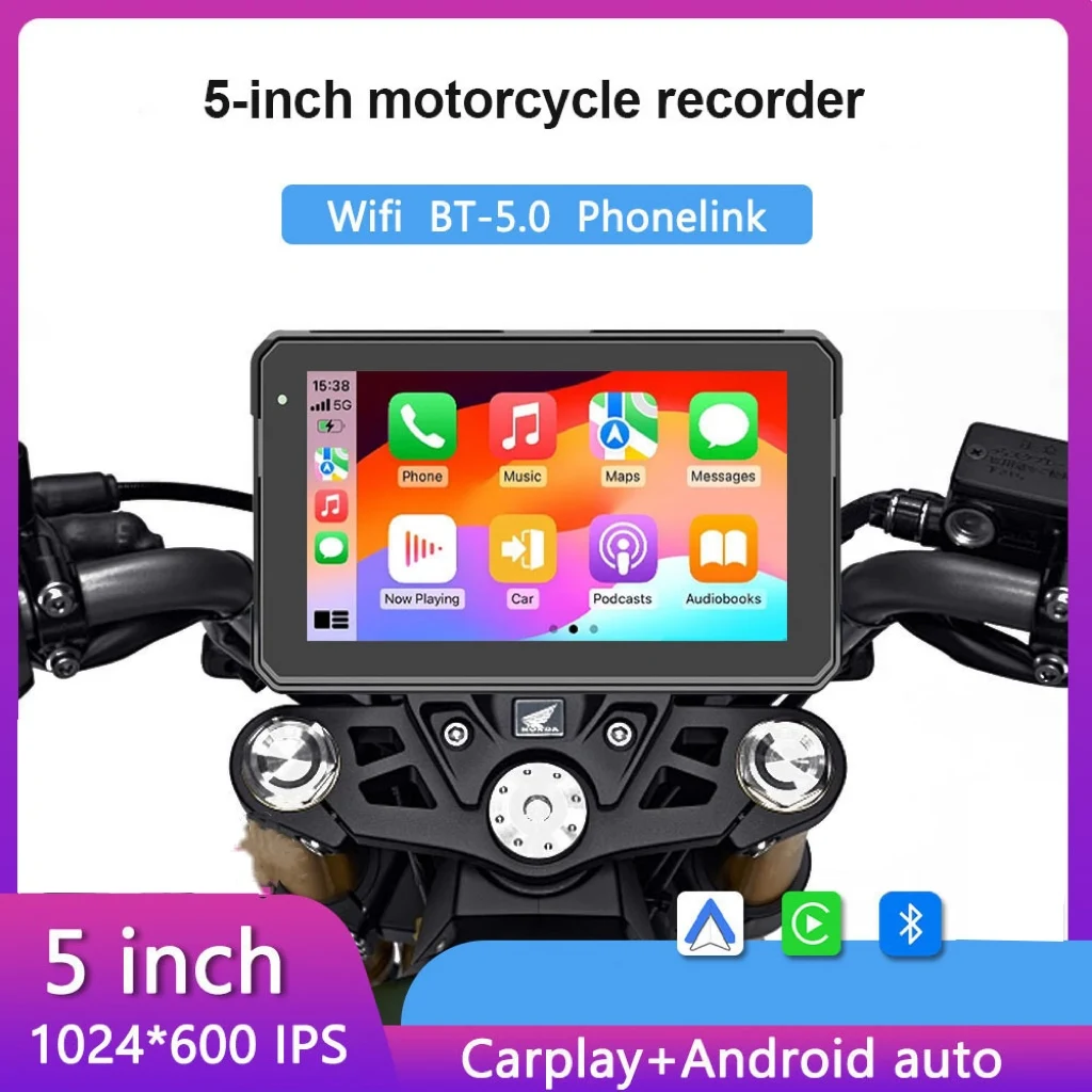 5/7 인치 Carplay 오토바이 무선 CarPlay 안드로이드 자동 Airplay 디스플레이 화면 휴대용 모토 모니터 IPX7