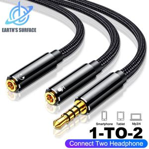 헤드폰 분배기 케이블 AUX 오디오 어댑터 코드 잭 3.5mm 남성 2 여성 이어폰 Y 연장 케이블 전화 노트북 MP3 PS5