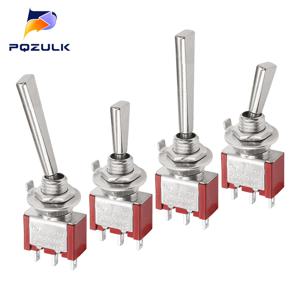 미니 토글 스위치 3 위치 2 위치 ON OFF ON DPDT SPST DPST 6A 125VAC 3A 250VAC 자동차 트럭용 래칭 플랫 핸들