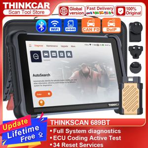 THINKCAR THINKSCAN 689BT CANFD DOIP OBD2 진단 도구, 34 리셋 자동차 스캐너, 전체 시스템 ECU 코딩 양방향 제어 스캔