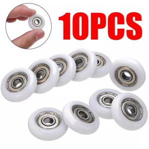 10Pc 샤워 도어 롤러 러너 휠 교체 흰색 샤워 룸 풀리 가정용 샤워 인클로저 용 23mm 휠 직경
