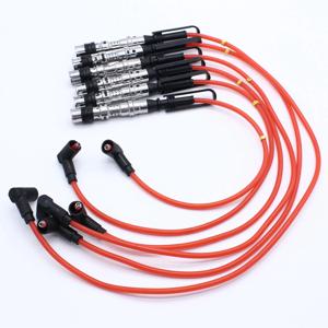 6Pcs 점화 코일 점화 플러그 와이어 케이블 레드 골프 III Corrado VR6 2.8 2.9 AAA ABV 풀러 포함 021905409 광고-L49A