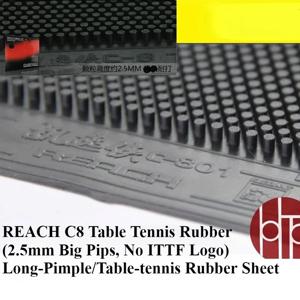 REACH C8 탁구 고무 레드/블랙 OX 2.5mm 높이 큰 입자 긴 뿔/탁구 고무 시트 강한 회전